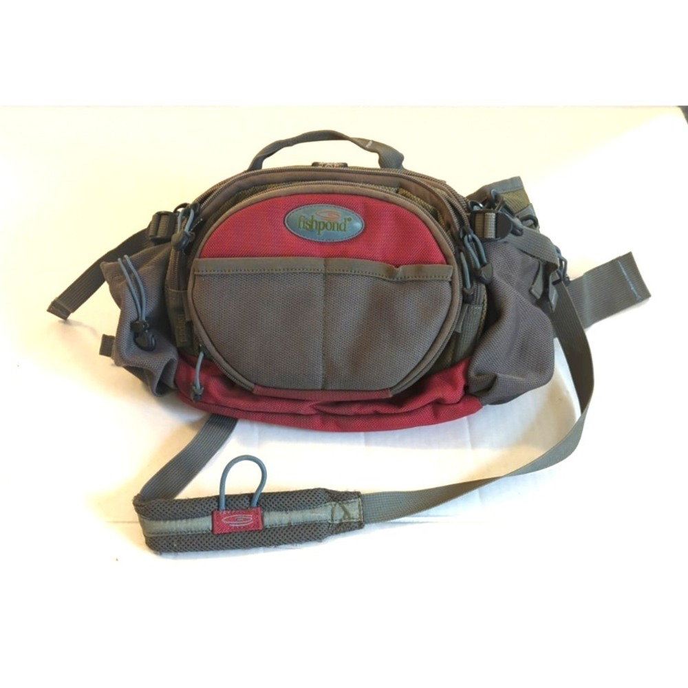 Fishpond Waist Pack Fly Fishing Bag Green Red Multiple Compartments & Pockets